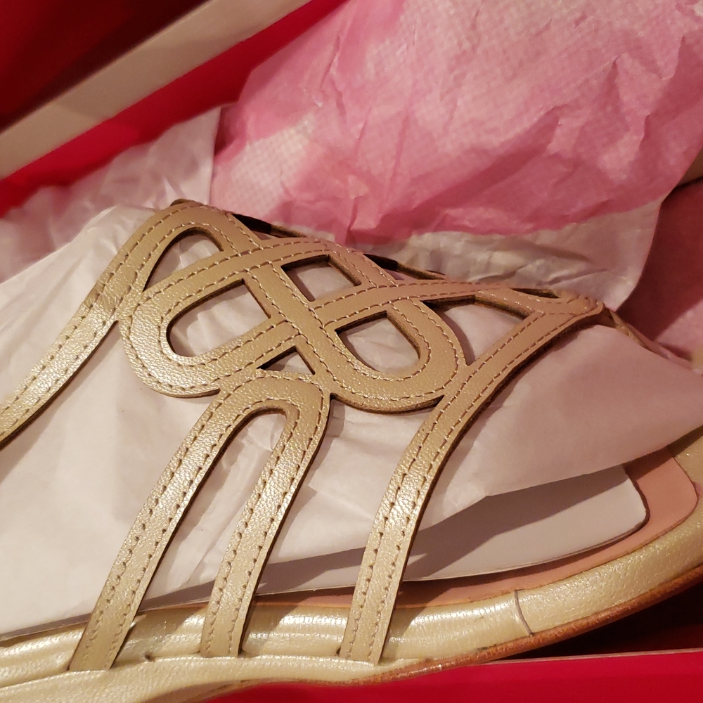 Taryn Rose NEW Sandals Slingback Strappy Wedge Comfort Shoe ALL Leather NIB 8.5 - Picture 6 of 10